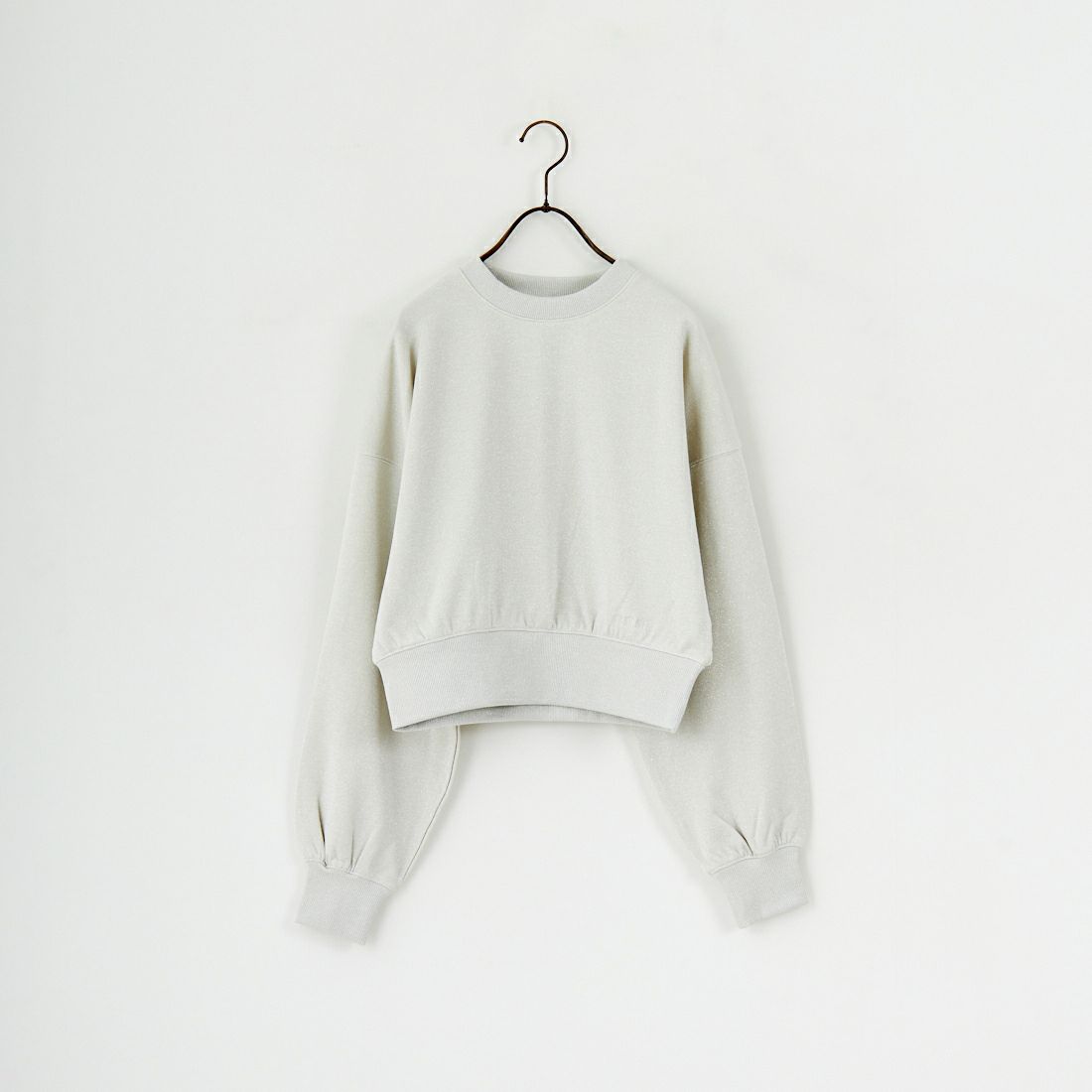 emmi [エミ] ラメ裏毛ショートスウェットトップス [13WCT254065] LGRY