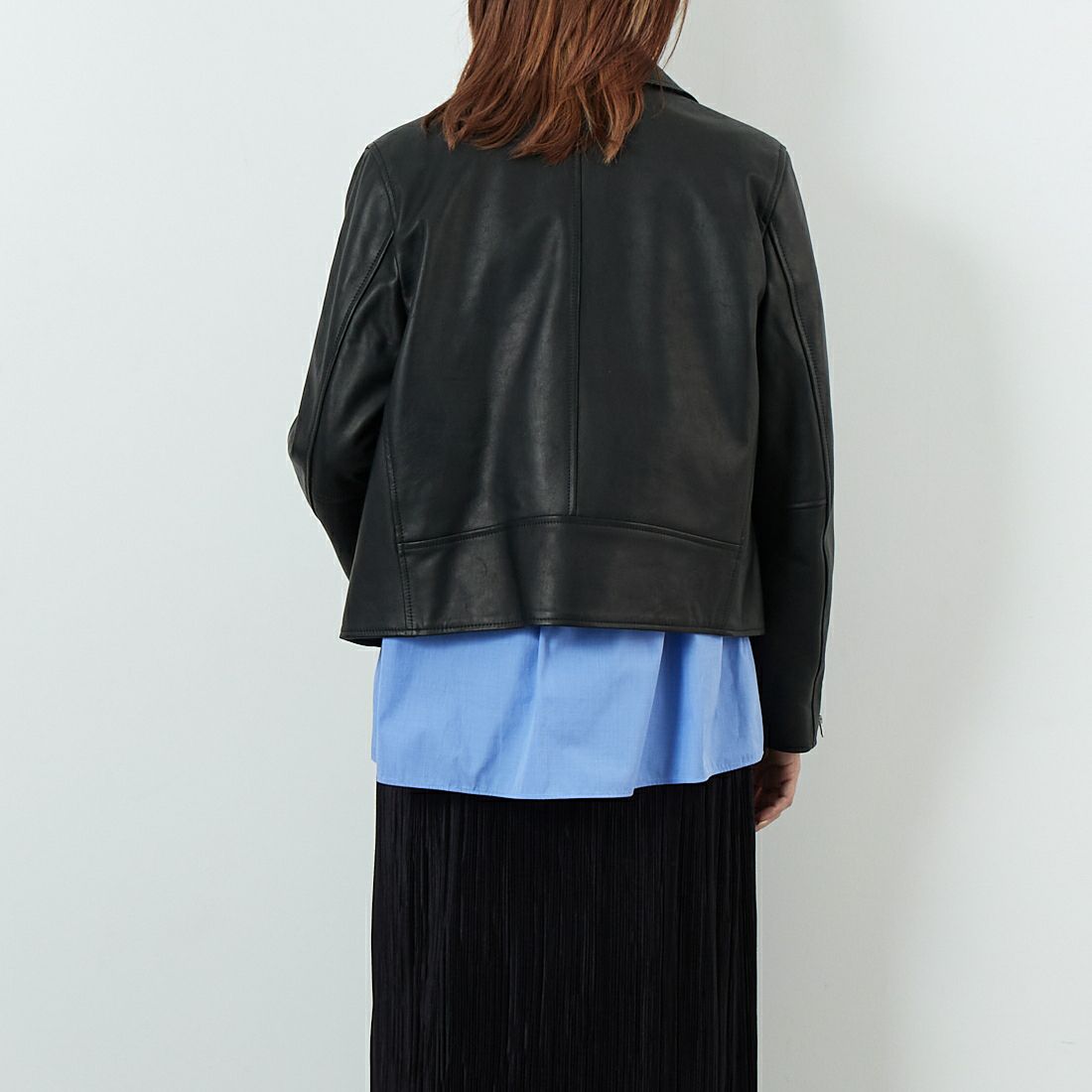 TICCA [ティッカ] ダブルライダースジャケット [TBEA-021] BLACK &&モデル身長：167cm 着用サイズ：3&&