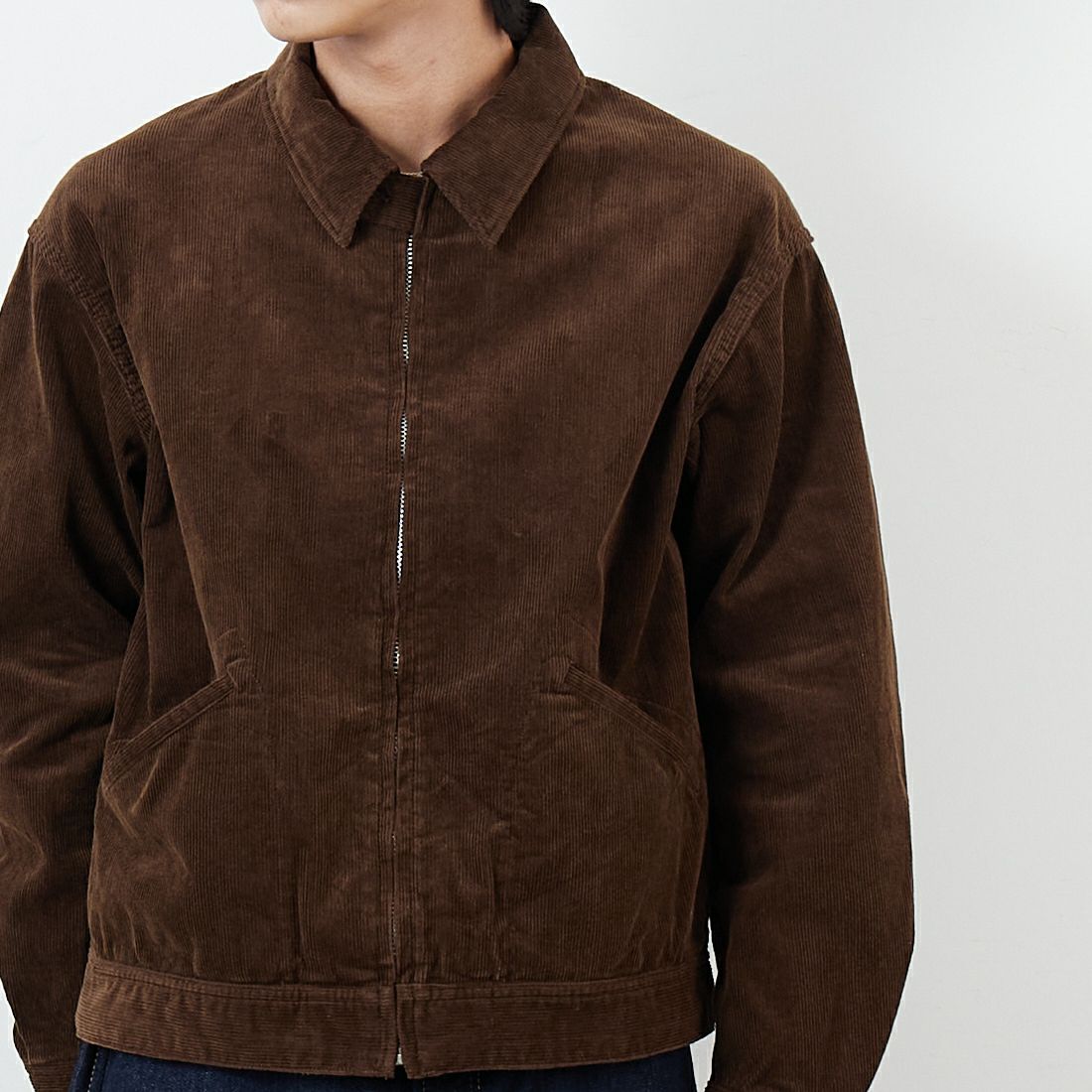 A VONTADE [アボンタージ] ジップワークジャケット [VTD-0565-JK-CD] 11 DK.BRN &&モデル身長：179cm 着用サイズ：M&&