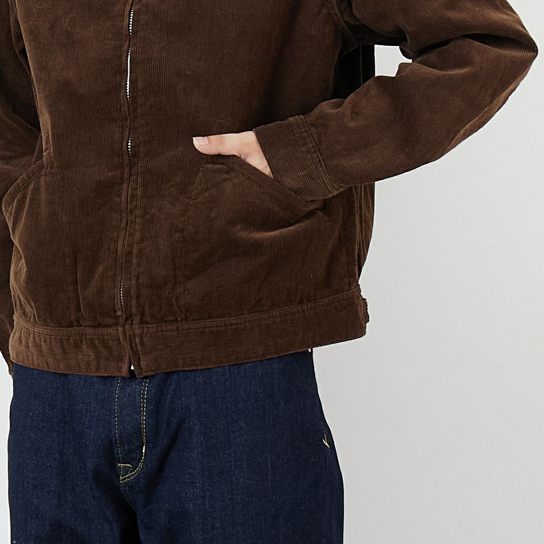 A VONTADE [アボンタージ] ジップワークジャケット [VTD-0565-JK-CD] 11 DK.BRN &&モデル身長：179cm 着用サイズ：M&&