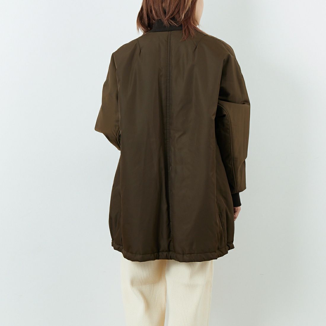 TICCA [ティッカ] ミドルMA-1ジャケット [TBEA-052] BROWN &&モデル身長：167cm 着用サイズ：F&&