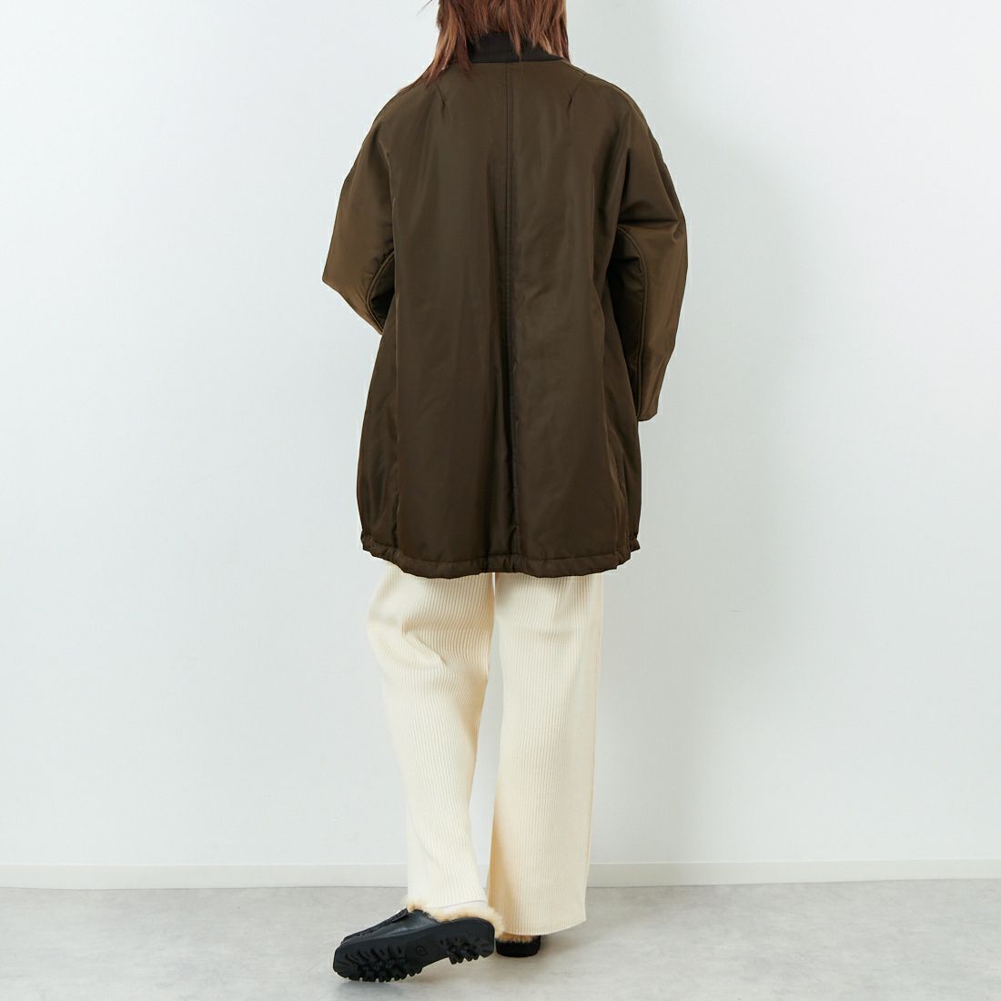 TICCA [ティッカ] ミドルMA-1ジャケット [TBEA-052] BROWN &&モデル身長：167cm 着用サイズ：F&&