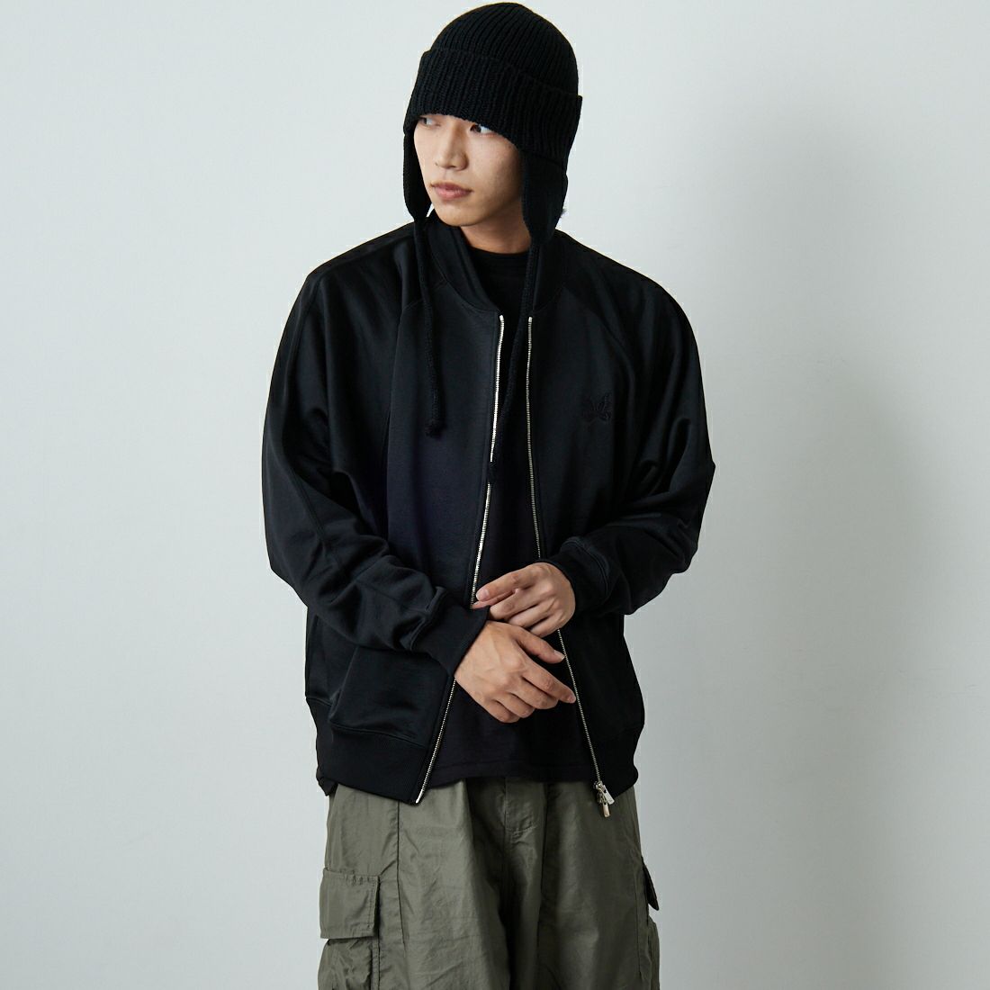 Needles [ニードルズ] ドルマンスリーブトラックジャケット [RW327] C BLACK &&モデル身長：179cm 着用サイズ：M&&