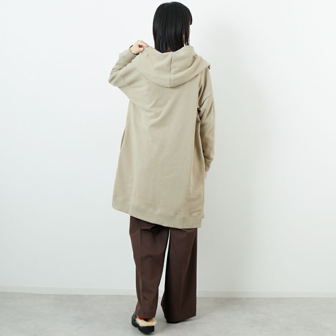 soil [ソイル] コームドコットンフレンチテリー フーデッドカーディガン [GNSL25543] 9400 GREYB &&モデル身長：162cm 着用サイズ：F&&