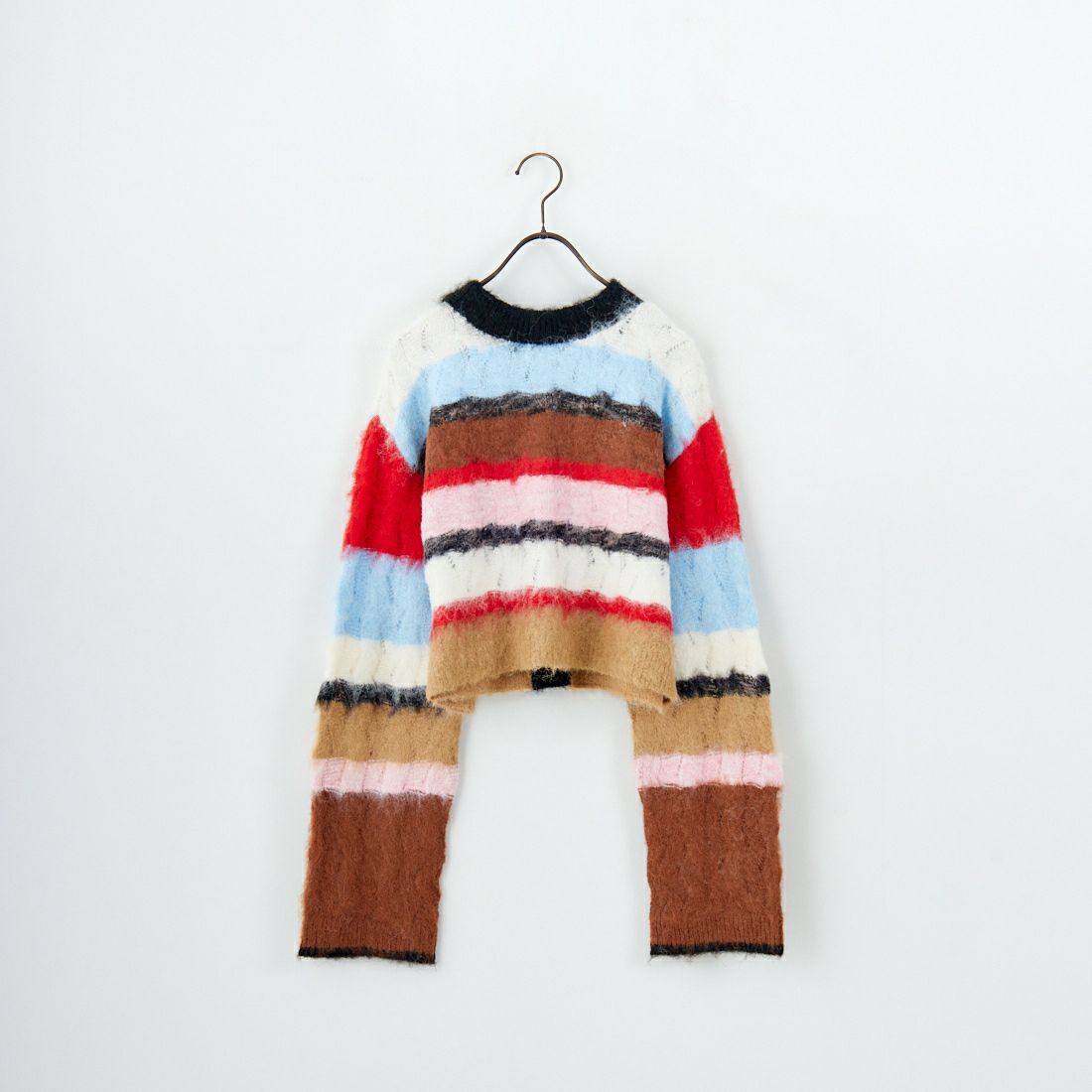 MAISON SPECIAL [メゾンスペシャル] 2WAYネックマルチボーダーニットトップス [21252365307] RED