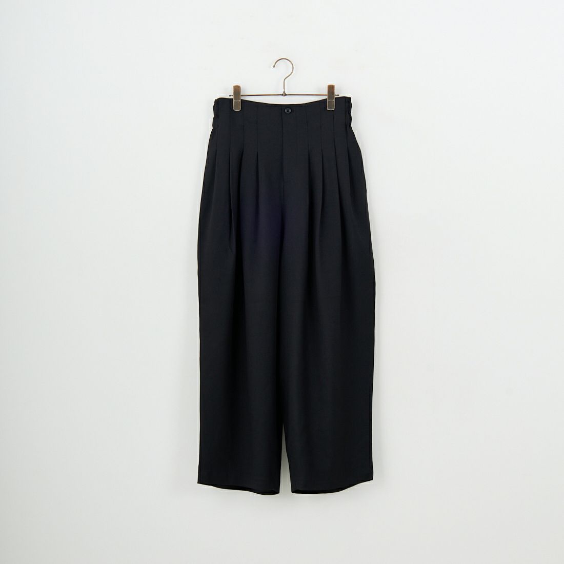mizuiro ind [ミズイロインド] ハイウエストタックパンツ [3-260077] 99 BLACK