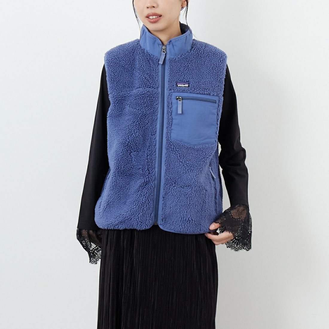 patagonia [パタゴニア] キッズ レトロX ベスト [65614] CUBL &&モデル身長：162cm 着用サイズ：KID-XXL&&