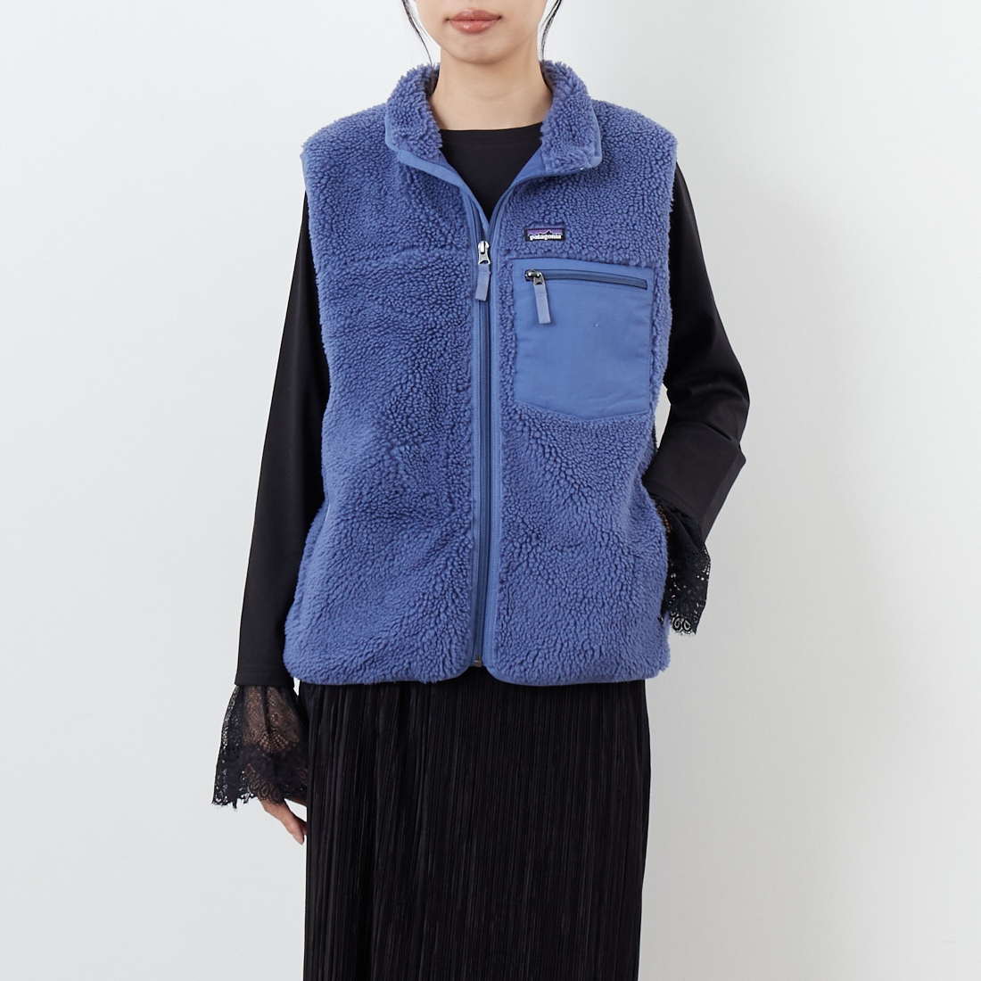 patagonia [パタゴニア] キッズ レトロX ベスト [65614] CUBL &&モデル身長：162cm 着用サイズ：KID-XXL&&