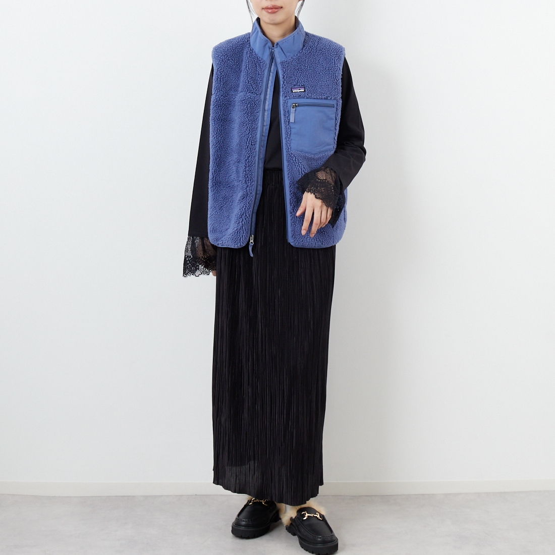 patagonia [パタゴニア] キッズ レトロX ベスト [65614] CUBL &&モデル身長：162cm 着用サイズ：KID-XXL&&