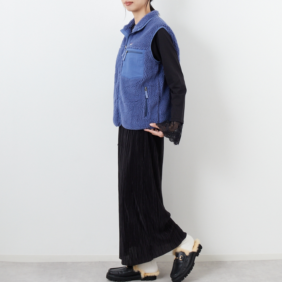 patagonia [パタゴニア] キッズ レトロX ベスト [65614] CUBL &&モデル身長：162cm 着用サイズ：KID-XXL&&