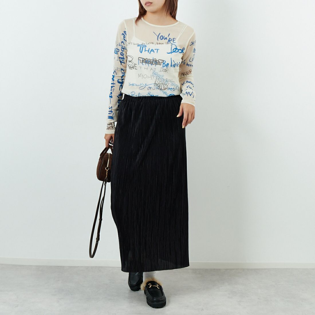 【超人気商品】ハンドライティングメッシュトップス【MAISON SPECIAL】 MAISON SPECIAL tシャツ 「PRE-ORDER」Hand Writing Mesh Tops