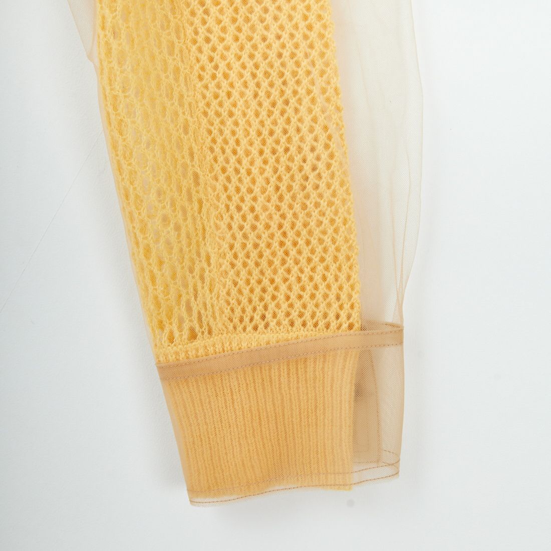 MAISON SPECIAL [メゾンスペシャル] チュールシャツレイヤードポロニットカーディガン [21252366005] YEL