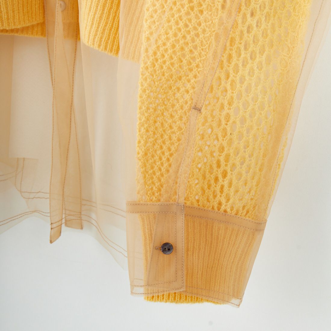 MAISON SPECIAL [メゾンスペシャル] チュールシャツレイヤードポロニットカーディガン [21252366005] YEL