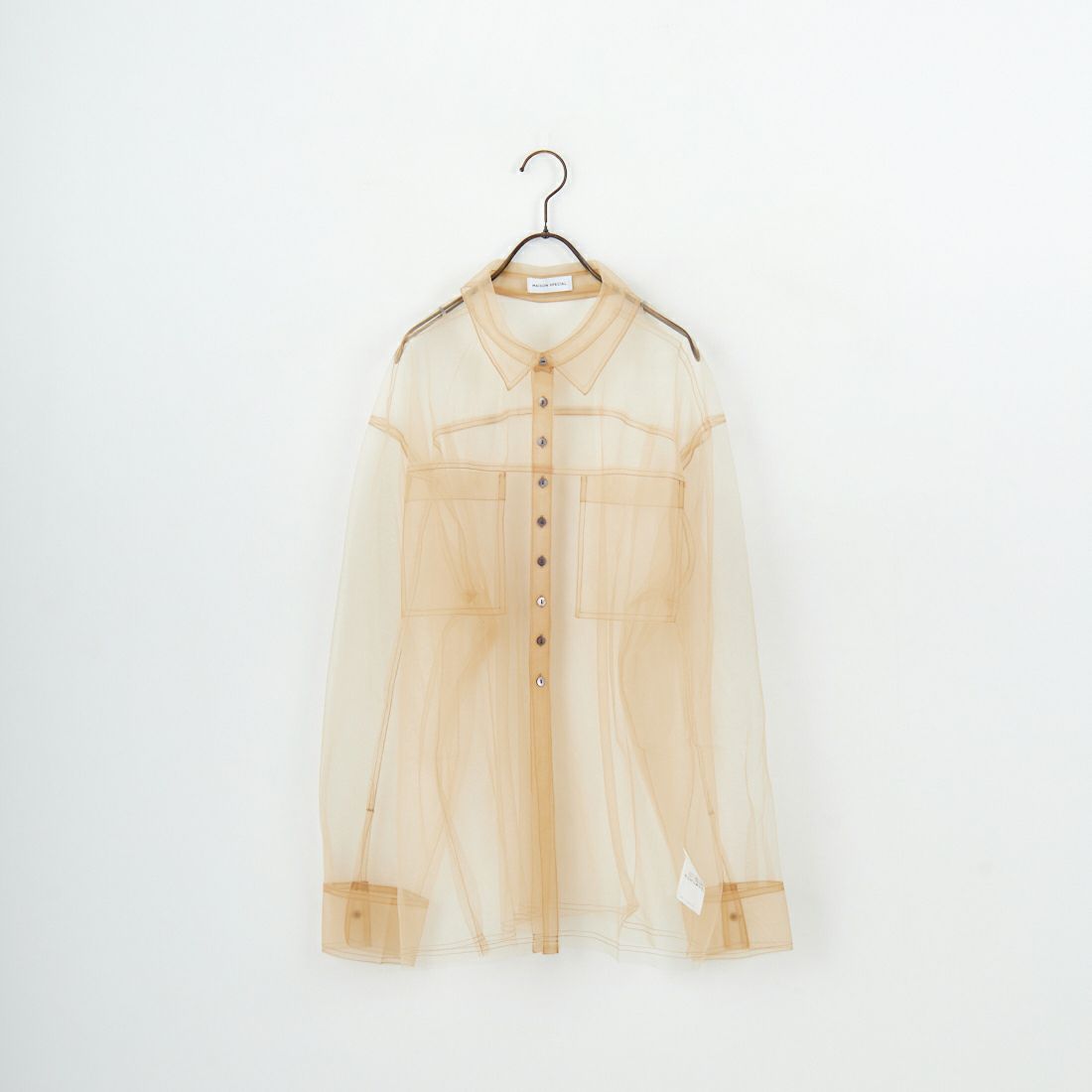 MAISON SPECIAL [メゾンスペシャル] チュールシャツレイヤードポロニットカーディガン [21252366005] YEL