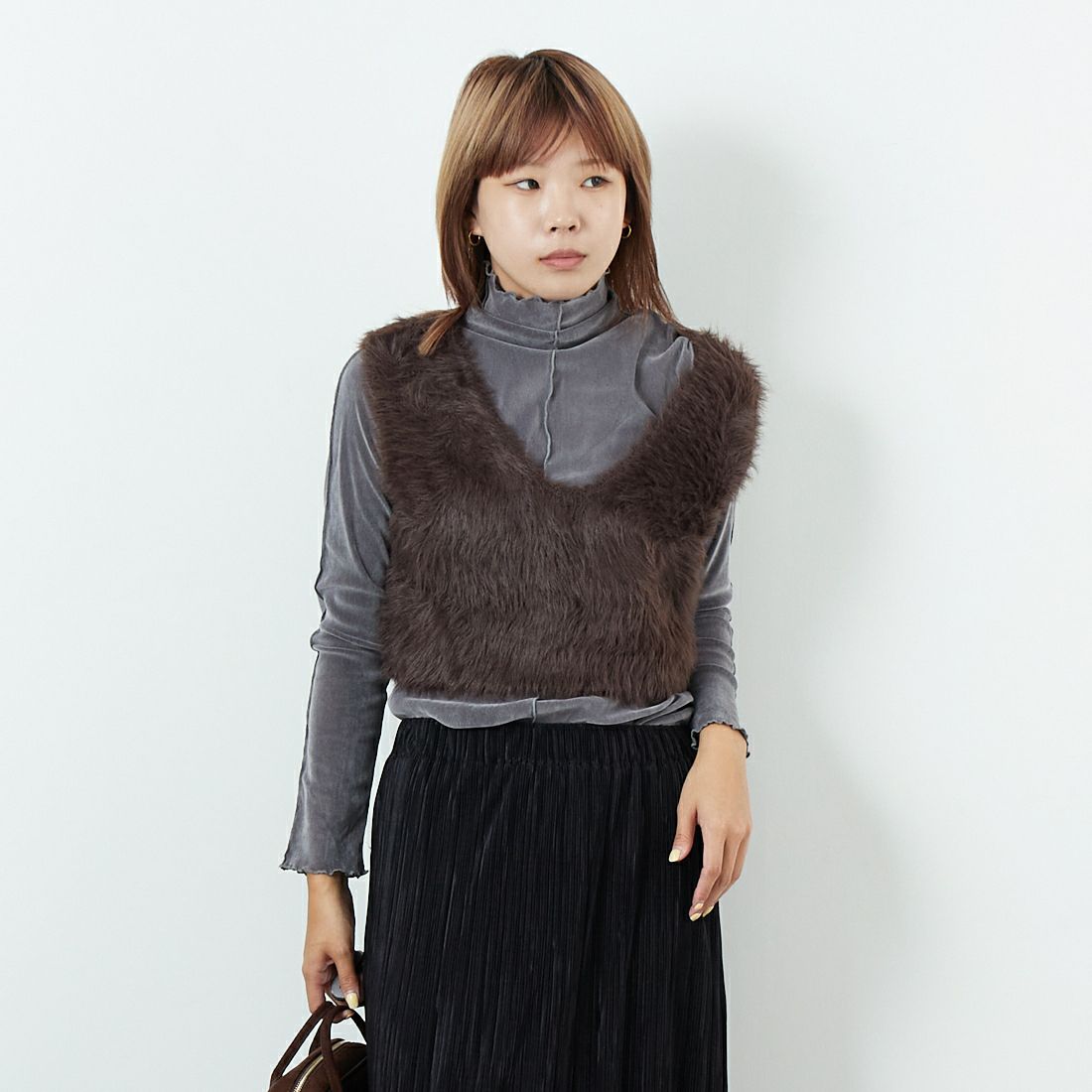 DIGNITE COLLIER [ディニテコリエ] フェザーニットベスト [80256024