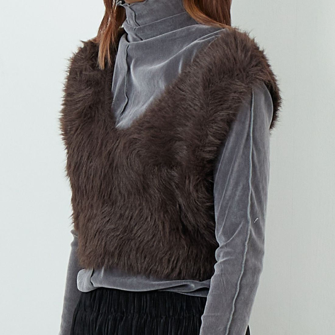 DIGNITE COLLIER [ディニテコリエ] フェザーニットベスト [80256024