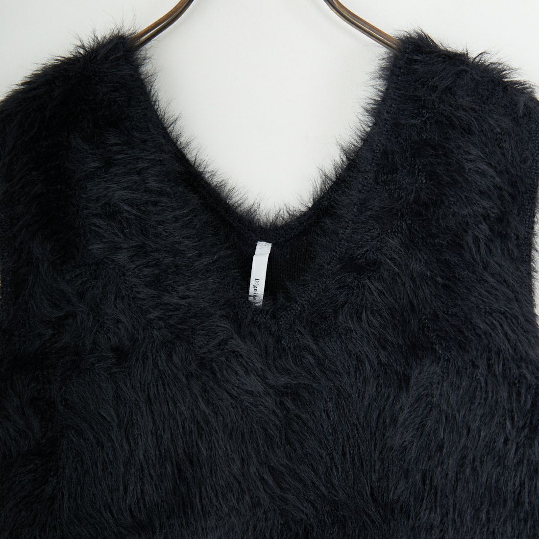 DIGNITE COLLIER [ディニテコリエ] フェザーニットベスト [80256024] 004 ﾌﾞﾗｯｸ