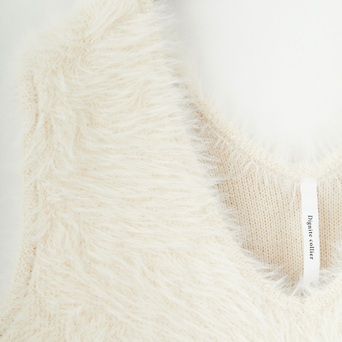 DIGNITE COLLIER [ディニテコリエ] フェザーニットベスト [80256024] 032 ｱｲﾎﾞﾘｰ