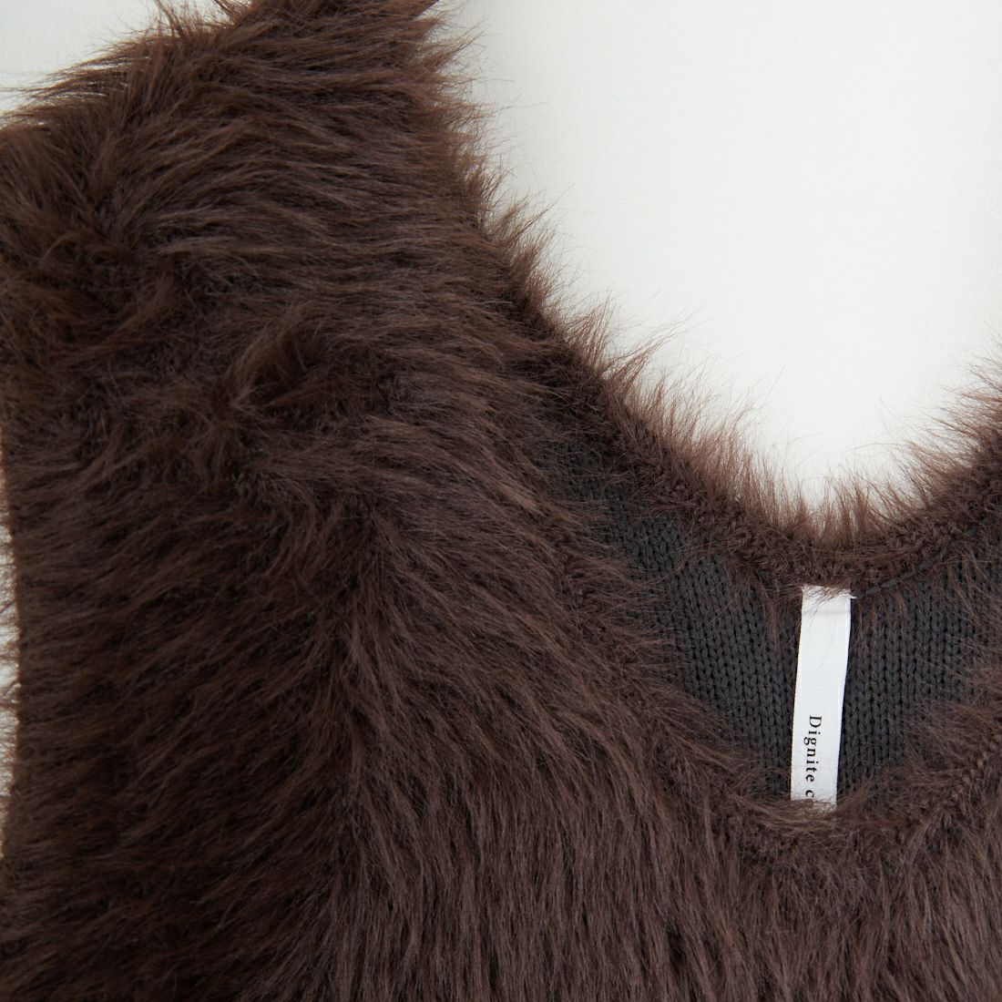 DIGNITE COLLIER [ディニテコリエ] フェザーニットベスト [80256024] 036 ﾌﾞﾗｳﾝ