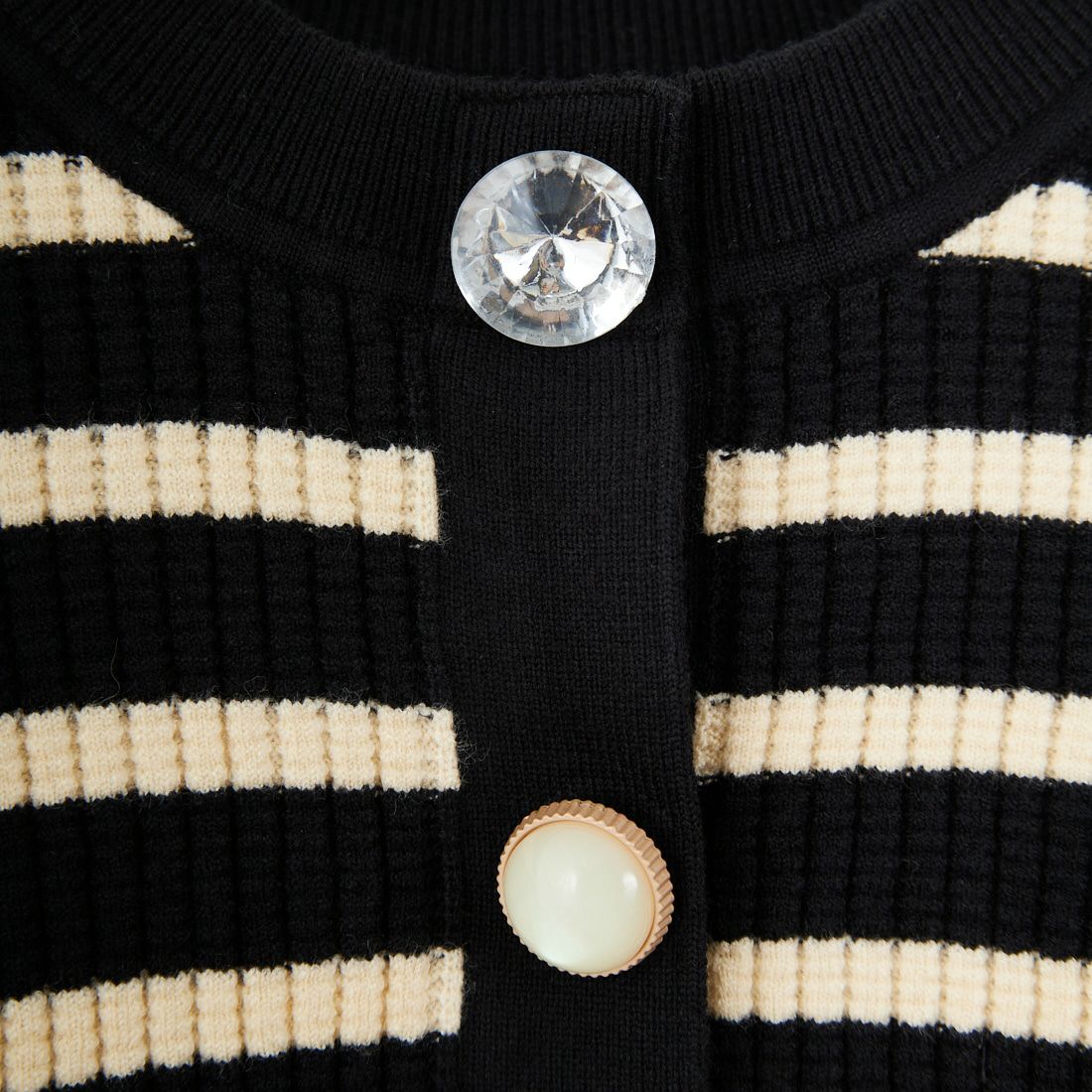 TORRAZZO DONNA [トラッゾドンナ] ビジューニットカーディガン [6262-682] 19 BLK/IVR