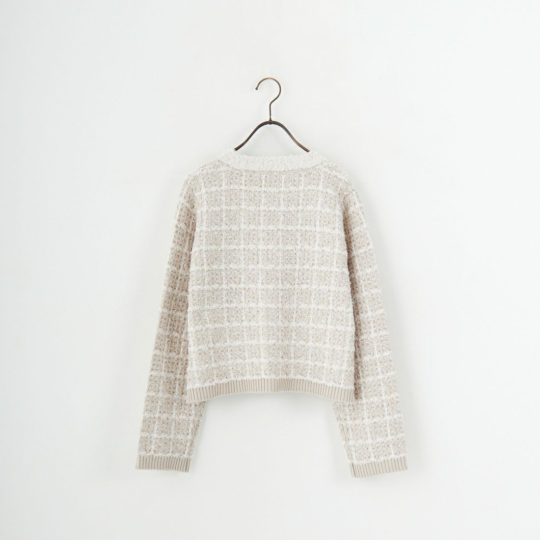 TORRAZZO DONNA [トラッゾドンナ] チェックパターンカーディガン [6262-453] 09 IVORY
