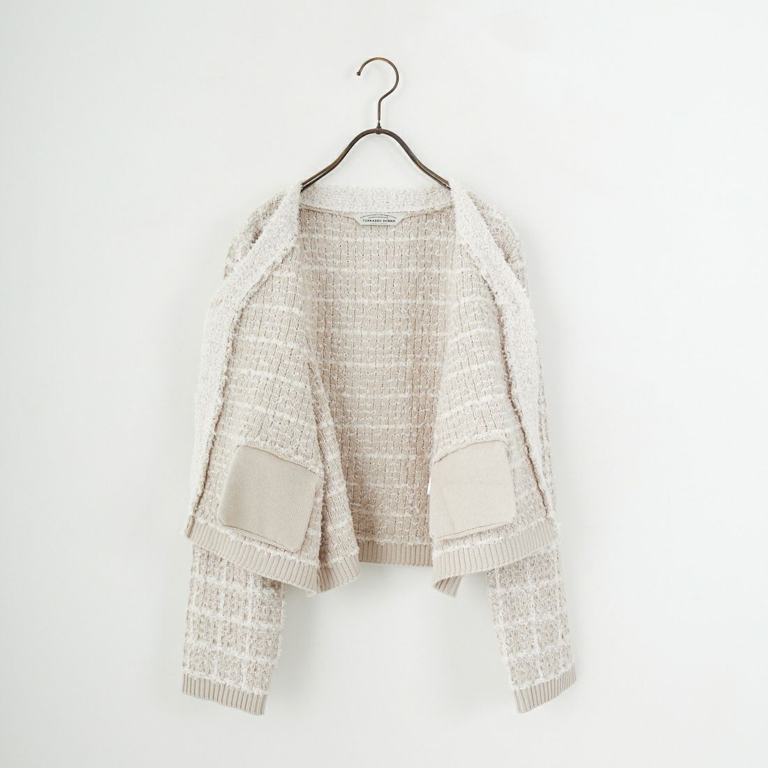 TORRAZZO DONNA [トラッゾドンナ] チェックパターンカーディガン [6262-453] 09 IVORY