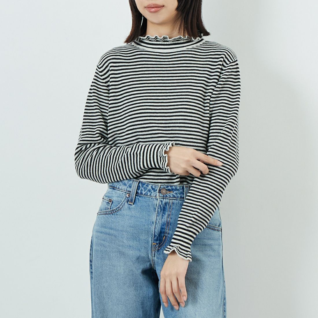 9L BORDER&&モデル身長：162cm 着用サイズ：F&&