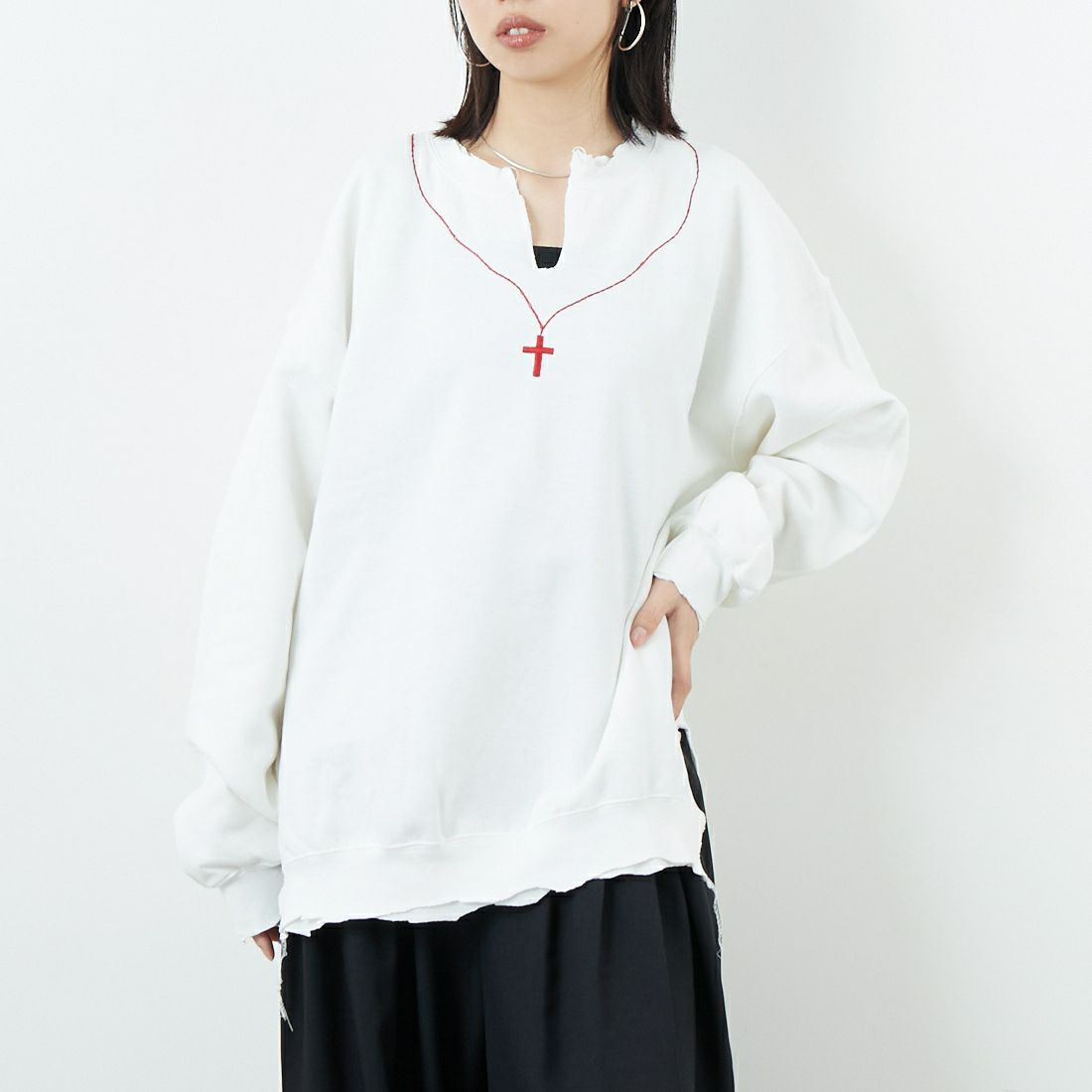 WHITE&&モデル身長：162cm 着用サイズ：L&&