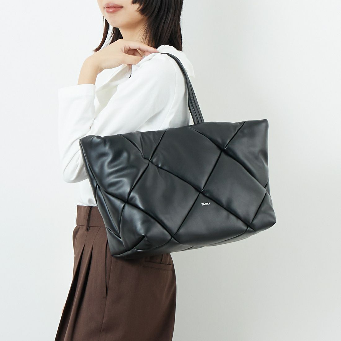 YAHKI [ヤーキ] フェイクレザートートバッグ [YH-747] BLACK