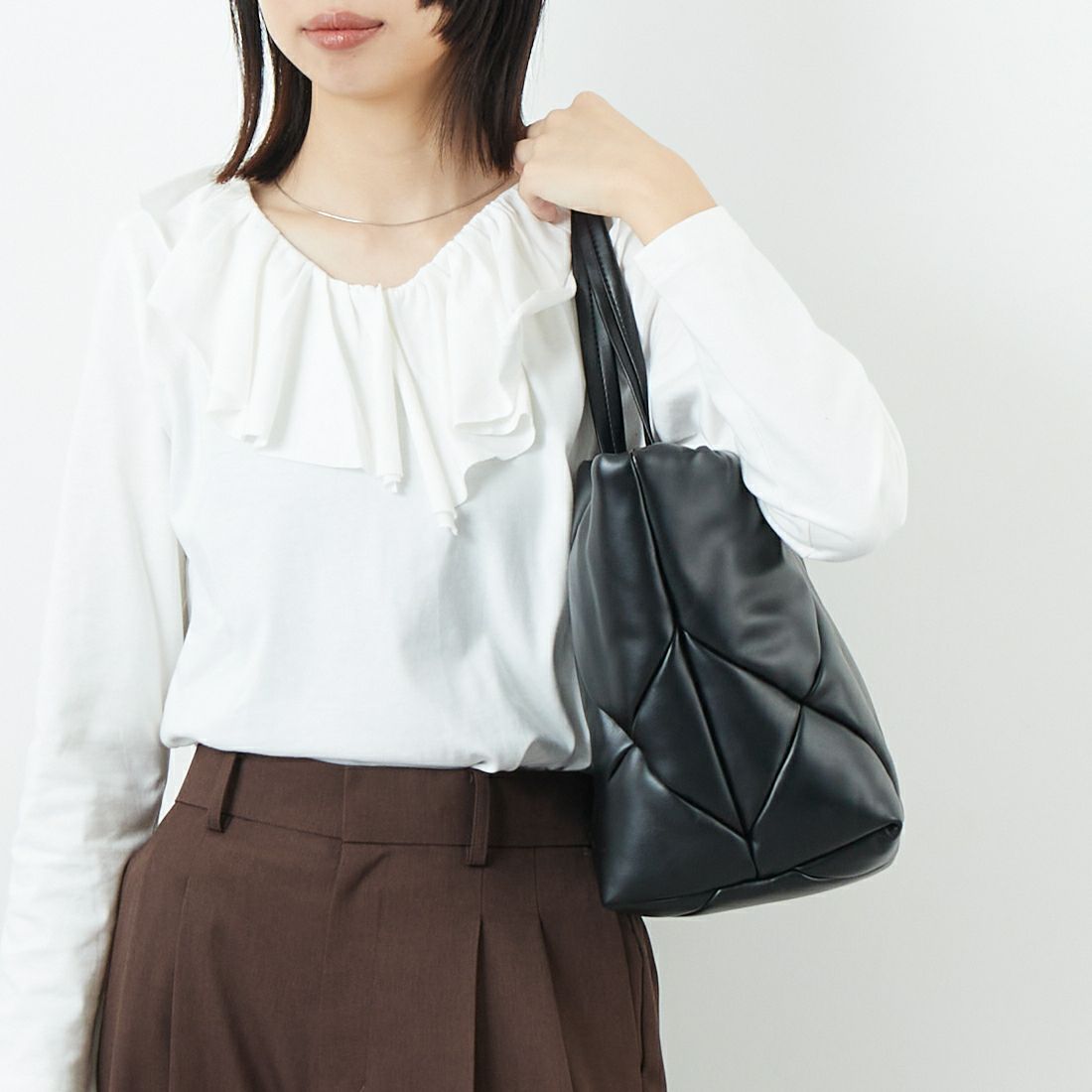 YAHKI [ヤーキ] フェイクレザートートバッグ [YH-747] BLACK