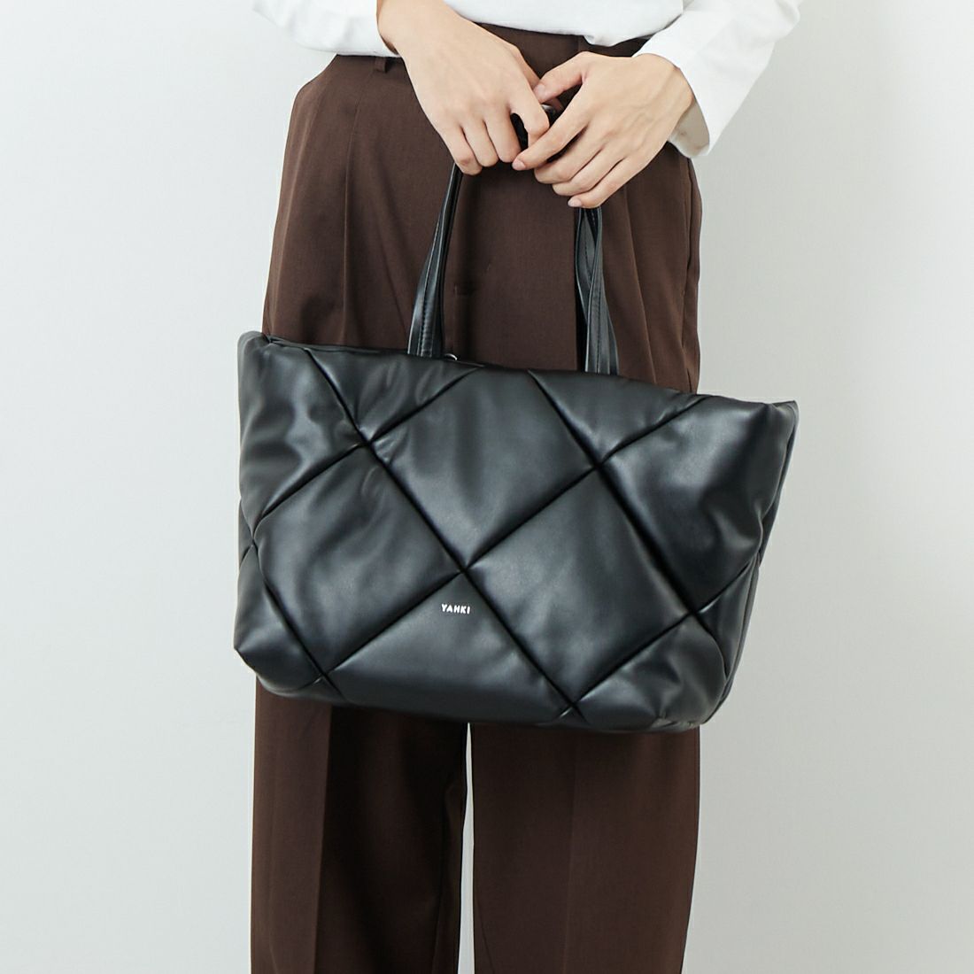 YAHKI [ヤーキ] フェイクレザートートバッグ [YH-747] BLACK