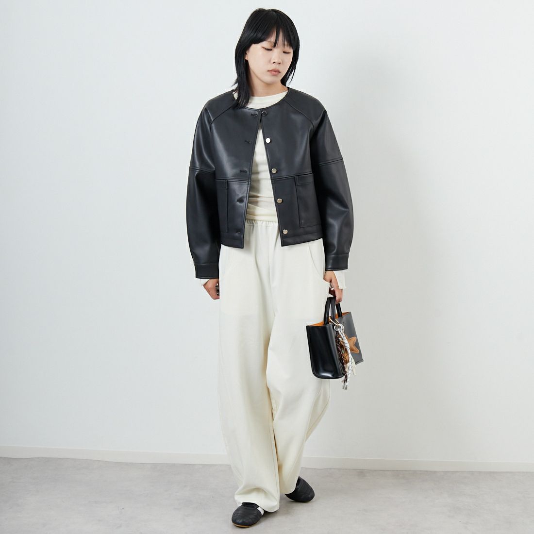 Margaux vintage [マルゴーヴィンテージ] フェイクレザーノーカラー