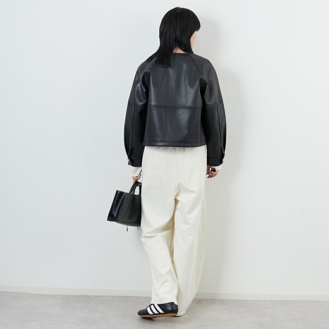 Margaux vintage [マルゴーヴィンテージ] フェイクレザーノーカラージャケット [MG-JK-25070-A] BLACK