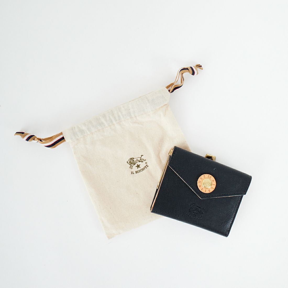 IL BISONTE [イルビゾンテ] 55thコンビボタン ウォレット [54252311141] 98 BLACK