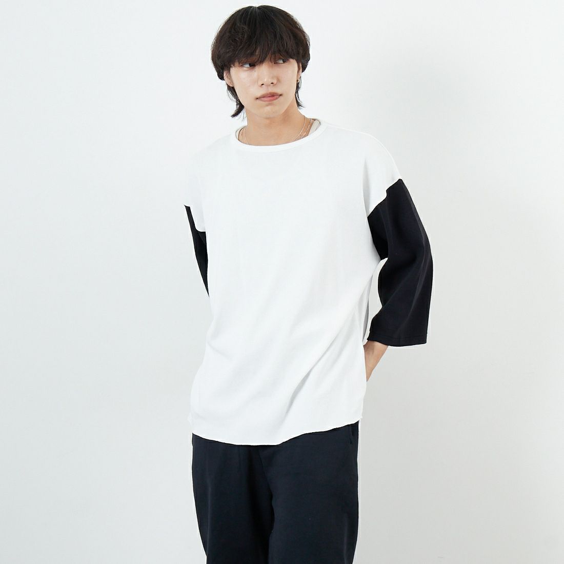 BOW WOW [バウワウ] ベースボールTシャツ [BW-BT] BLACK/WHIT