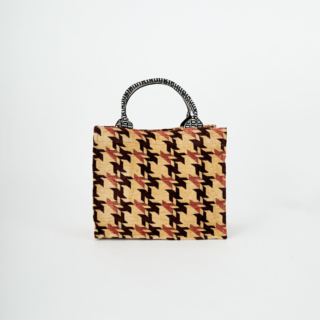 Bindu [ビンドゥー] 千鳥格子柄 スモールブックトートバッグ [BBB-2155] CAMEL BROW