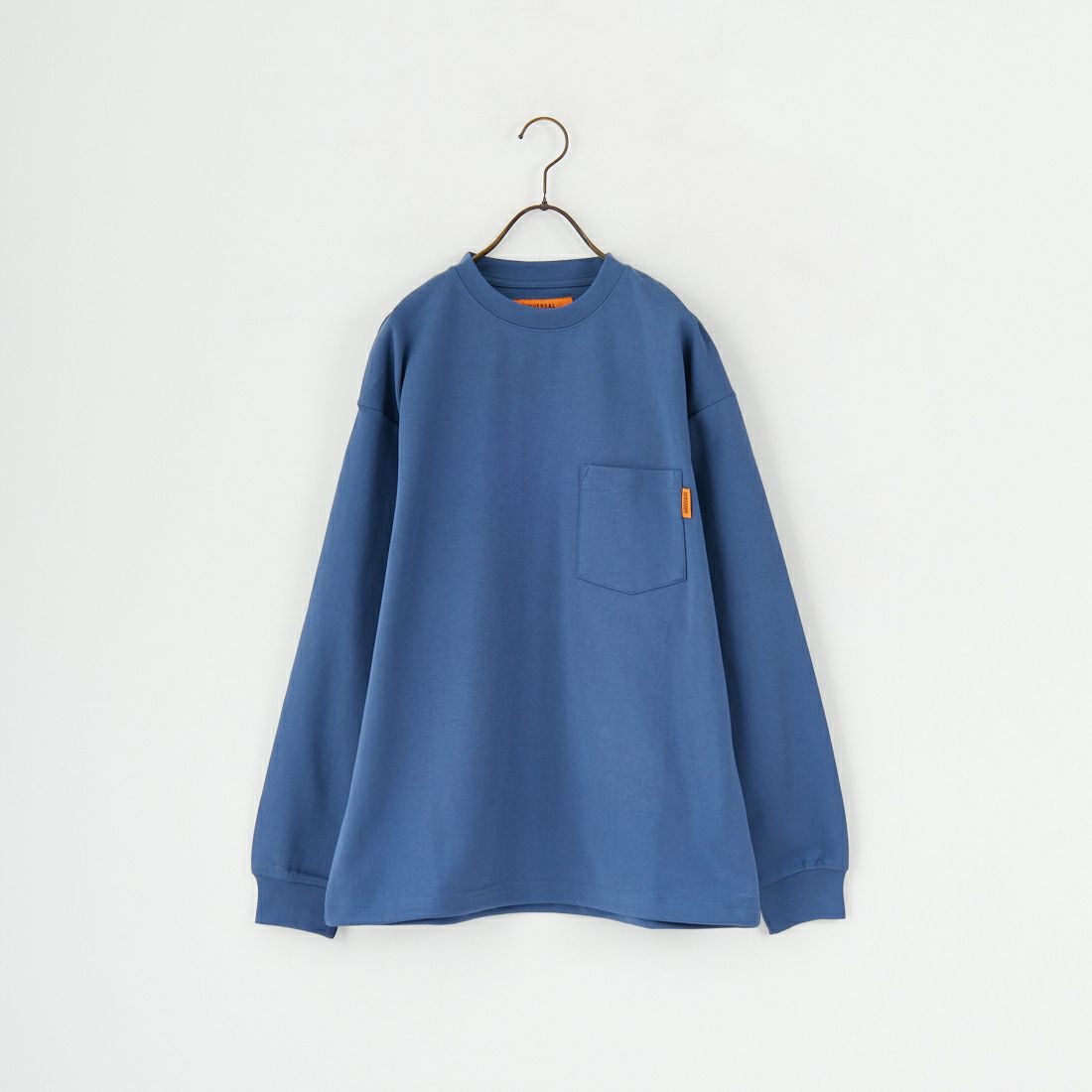 UNIVERSAL OVERALL [ユニバーサルオーバーオール] 別注 ドローコード付き ポンチロングスリーブTシャツ [U2533230IN-JF] BLUE