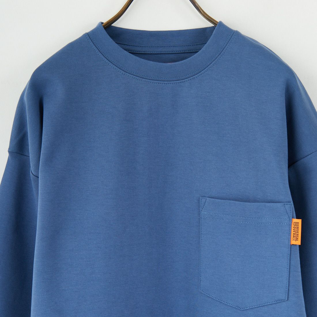 UNIVERSAL OVERALL [ユニバーサルオーバーオール] 別注 ドローコード付き ポンチロングスリーブTシャツ [U2533230IN-JF] BLUE