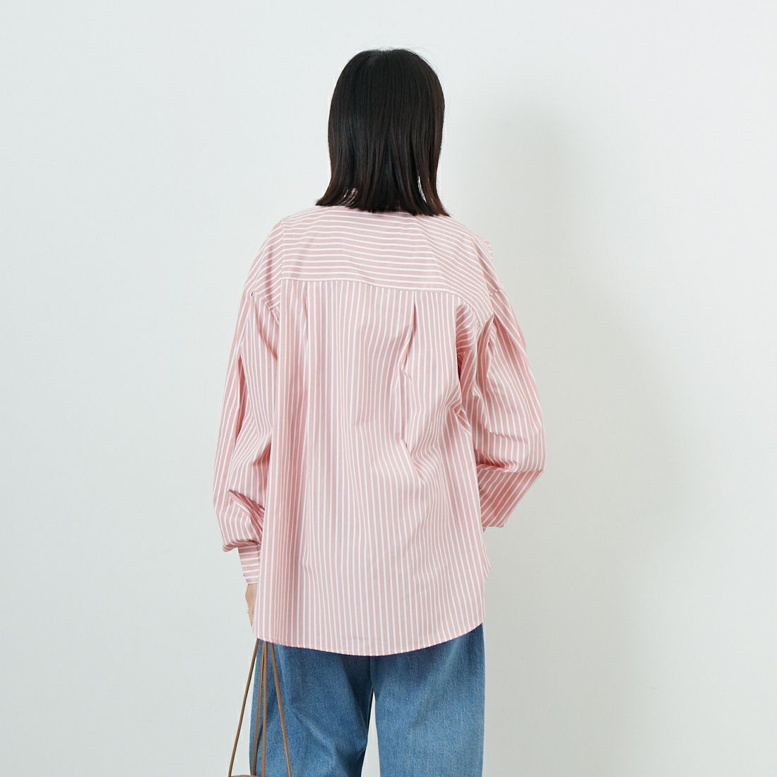 KHA:KI [カーキ] ゴールドドットシャツ [MIL25FBL3149] CORALSTRIP &&モデル身長：162cm 着用サイズ：1&&