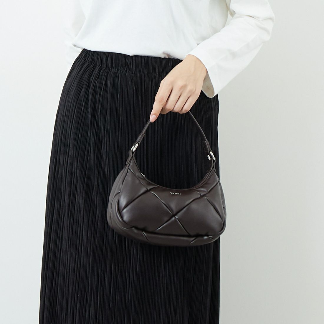 YAHKI [ヤーキ] フェイクレザーハンドバッグ [YH-745] DK.BROWN