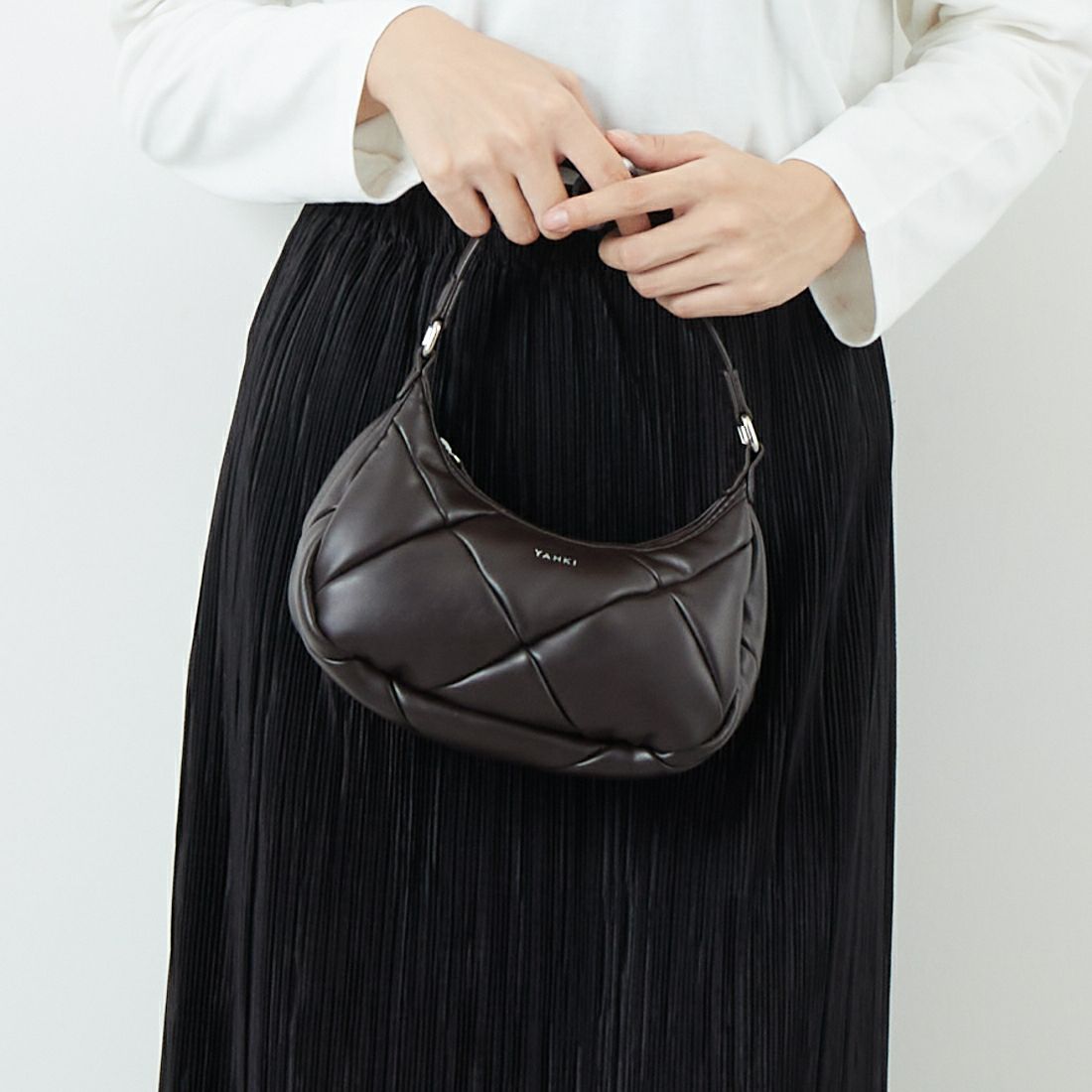 YAHKI [ヤーキ] フェイクレザーハンドバッグ [YH-745] DK.BROWN