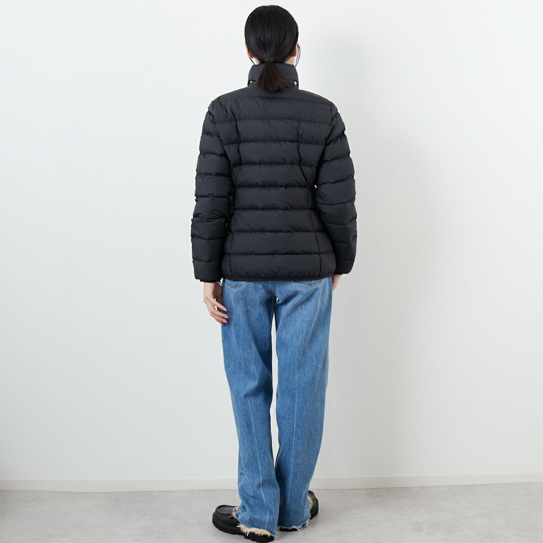 CAPE HORN [ケープホーン] MATT STELLA ダウンジャケット [B2560] 501 BLACK &&モデル身長：162cm 着用サイズ：40&&