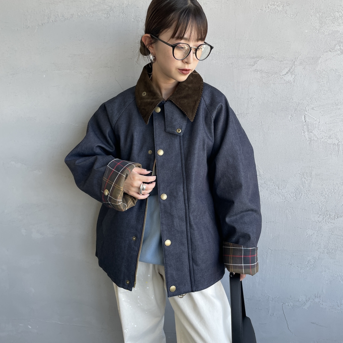 BLUE&&モデル身長：150cm 着用サイズ：34&&