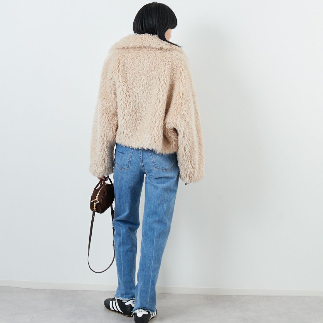 Jeans Factory Clothes [ジーンズファクトリークローズ] プードルファーショートブルゾン [330024] 103 ｱｲﾎﾞﾘｰ &&モデル身長：167cm 着用サイズ：F&&