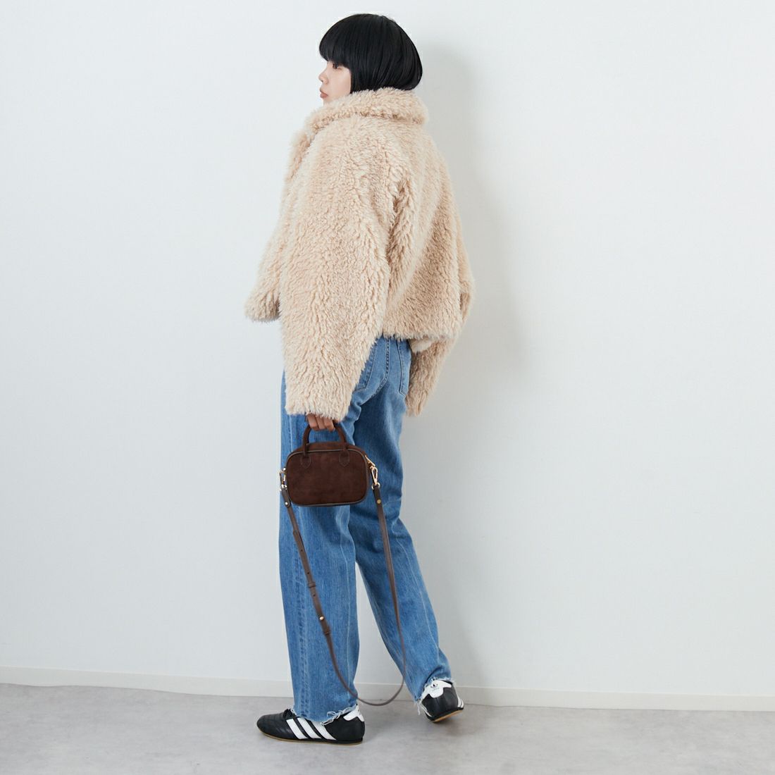 Jeans Factory Clothes [ジーンズファクトリークローズ] プードルファーショートブルゾン [330024] 103 ｱｲﾎﾞﾘｰ &&モデル身長：167cm 着用サイズ：F&&