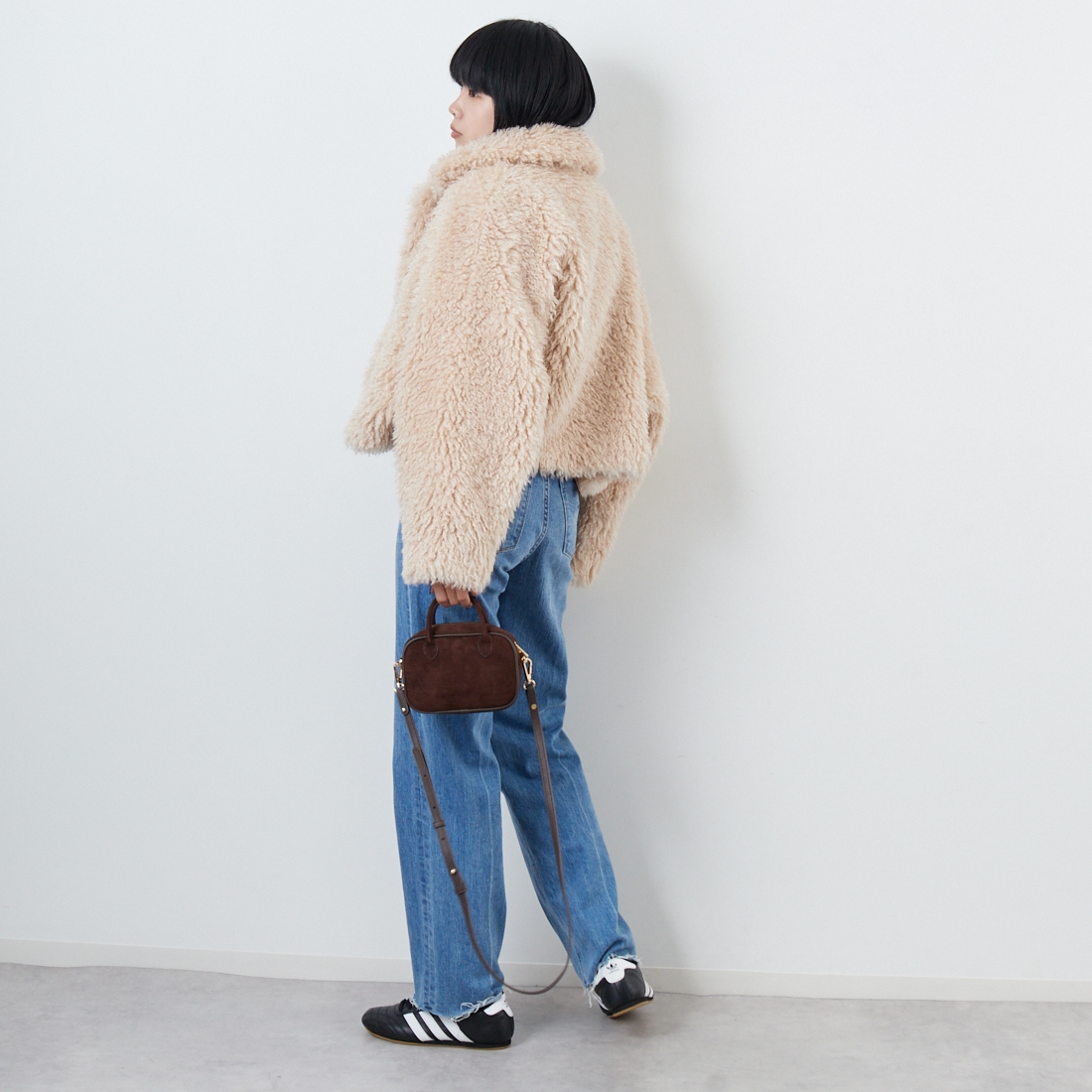 Jeans Factory Clothes [ジーンズファクトリークローズ] プードルファーショートブルゾン [330024] 103 ｱｲﾎﾞﾘｰ &&モデル身長：167cm 着用サイズ：F&&