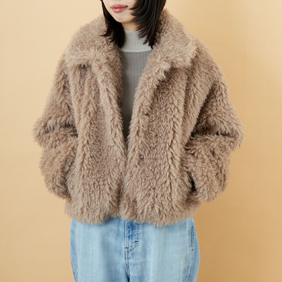 美品24/AW完売品　ソラ　プードルファーショートブルゾン　Rikako Jeans Factory Clothes [ジーンズファクトリークローズ] プードル