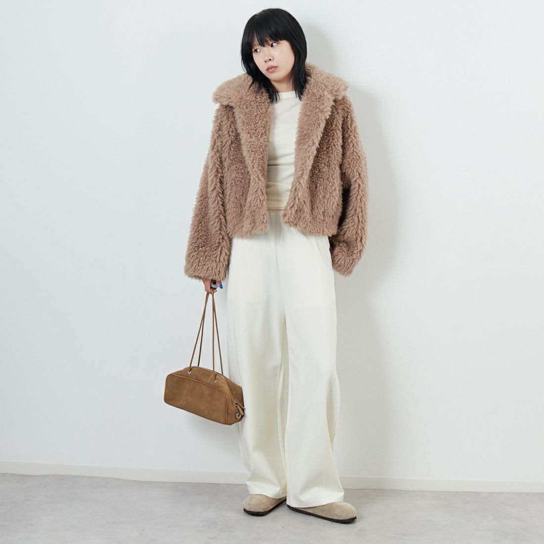 Jeans Factory Clothes [ジーンズファクトリークローズ] プードルファーショートブルゾン [330024] 157 ﾓｶ &&モデル身長：167cm 着用サイズ：F&&