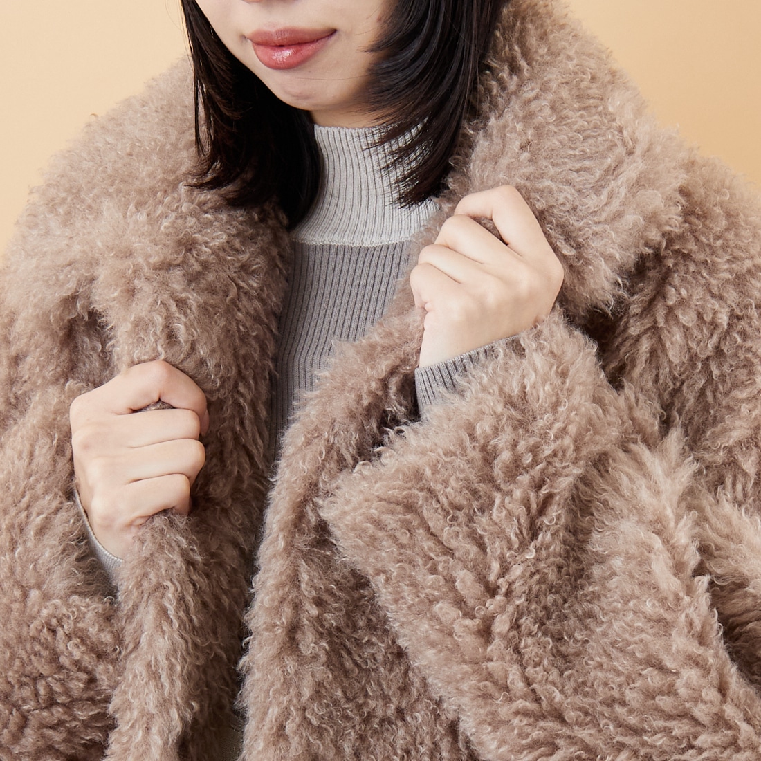 Jeans Factory Clothes [ジーンズファクトリークローズ] プードルファーショートブルゾン [330024] 157 ﾓｶ &&モデル身長：162cm 着用サイズ：F&&