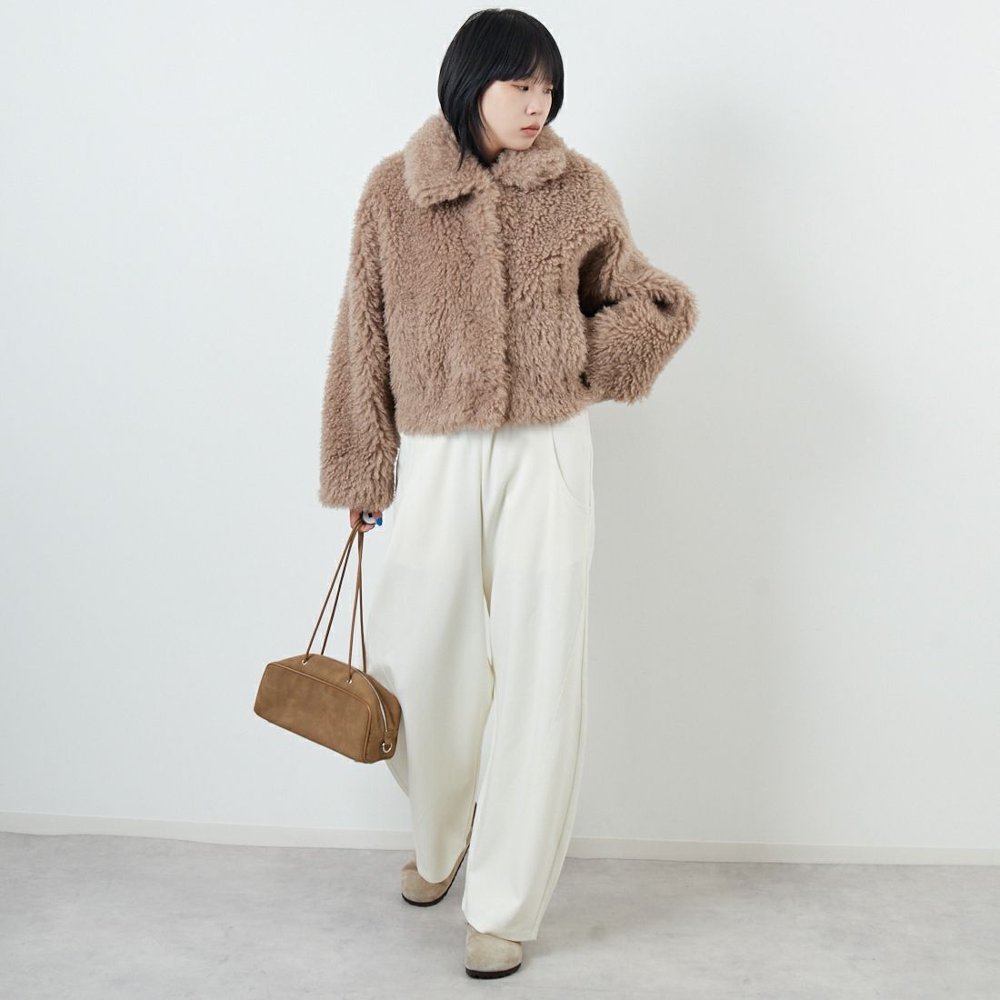 Jeans Factory Clothes [ジーンズファクトリークローズ] プードルファーショートブルゾン [330024] 157 ﾓｶ &&モデル身長：167cm 着用サイズ：F&&